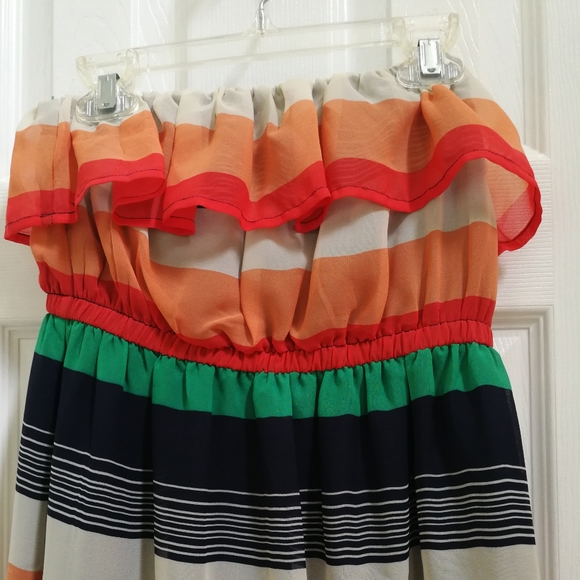 FOREVER 21 DRESS STRAPLESS STRIPED - Picture 4 of 7